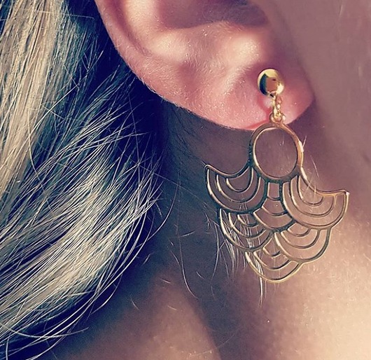 Cudowne kolczyki pozłacane boho wiszące