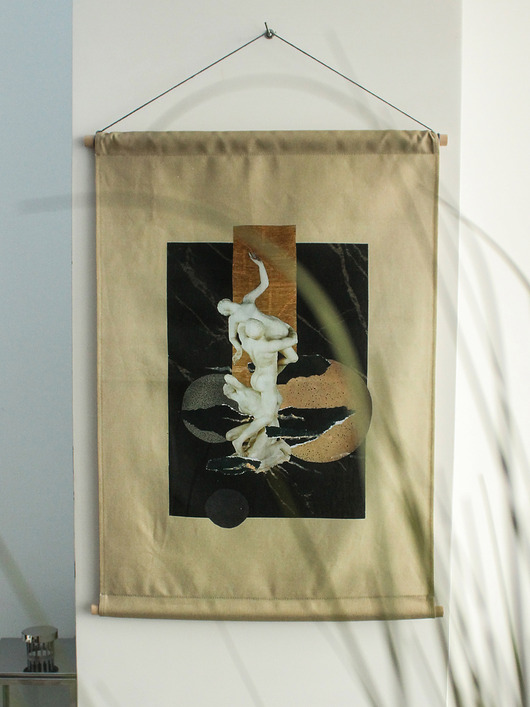 Kolaż/plakat tekstylny Porwanie Persefony