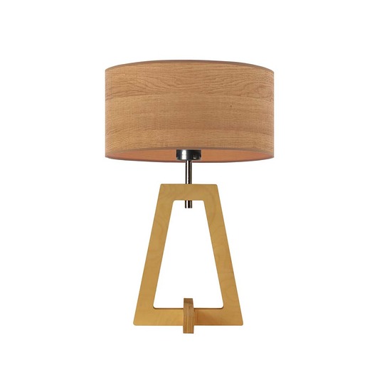 Drewniana lampka nocna CLIO ECO z designerskim kloszem