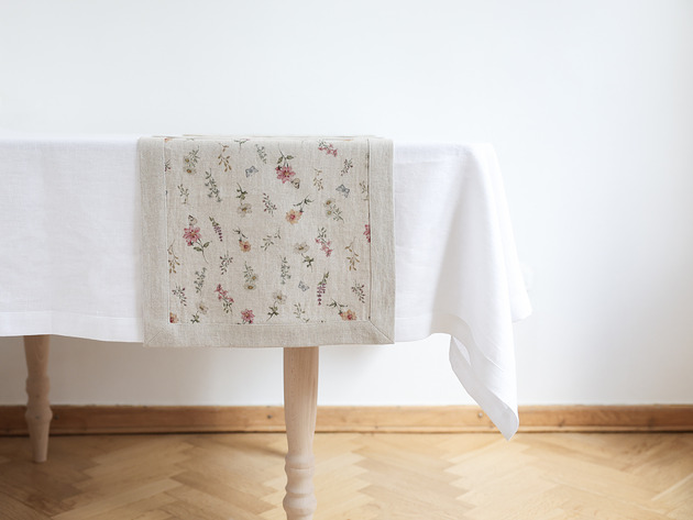 Bieżnik Lniany Dwustronny WILD FLOWERS