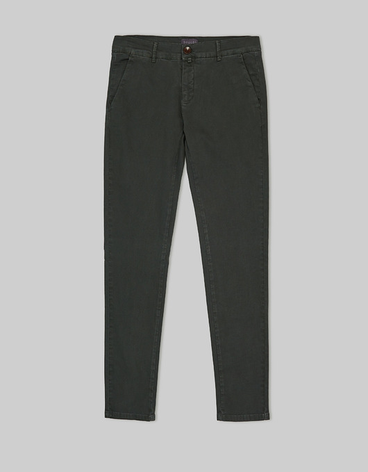 Męskie spodnie materiałowe casual menfi ciemnozielony (z1) slim fit