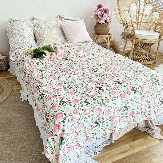 Koc Kwiaty Piwonii Peonie