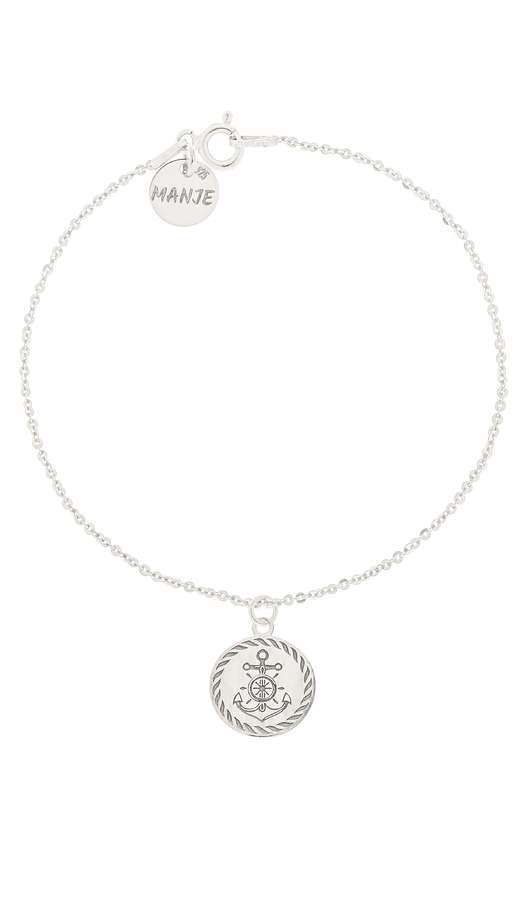 Srebrna bransoletka z grawerowaną kotwicą