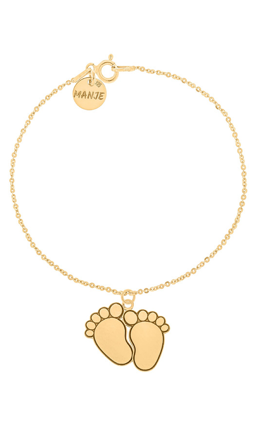 Pozłacana bransoletka z dwiema stópkami