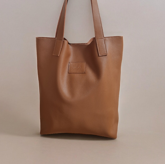 Duża Shopper Bag Mocha Mousse. Duża Shopperka z frędzlami skóra naturalna