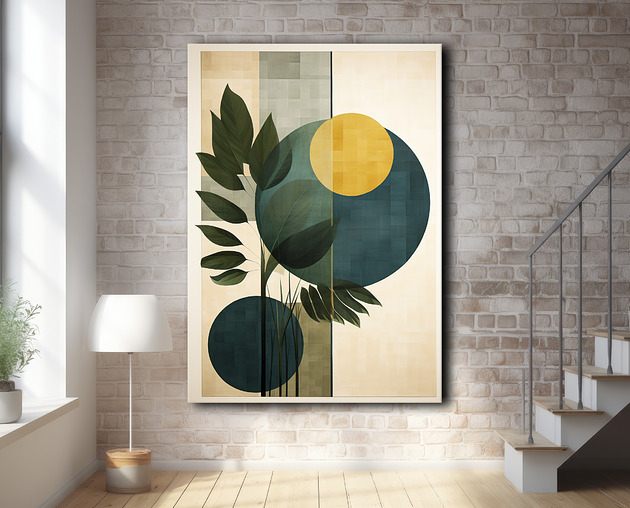 Tropikalne liście - Plakat - Loft, Minimalizm