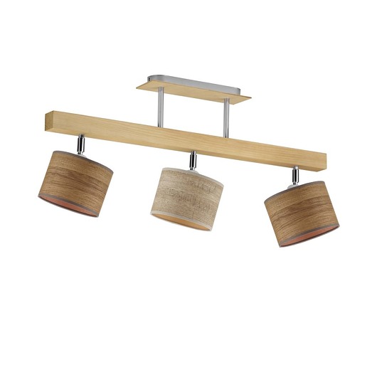 Lampa sufitowa na listwie z regulowanymi kloszami z forniru HOLLYWOOD ECO