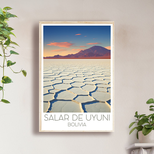 Boliwia - Solnistko, Salar de Uyuni - Plakat, pamiątka dla podróżnika