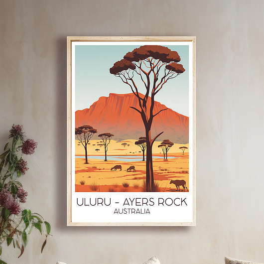 Australia - Uluru, Ayers Rock - Plakat, pamiątka dla podróżnika