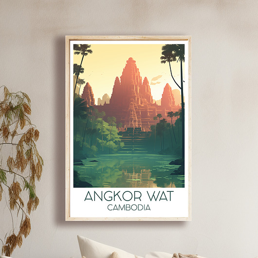 Kambodża - Angkor Wat - Plakat, pamiątka dla podróżnika