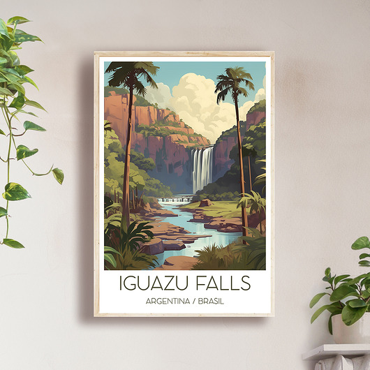 Argentyna, Brazylia - Wodospad Iguazu - Plakat, pamiątka dla podróżnika