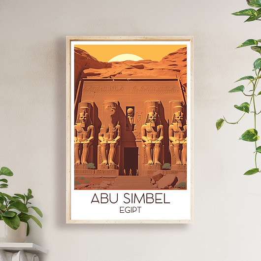 Egipt - Abu Simbel - Plakat, pamiątka dla podróżnika