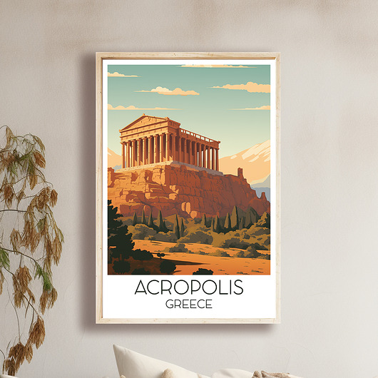 Grecja - Akropolis - Plakat, pamiątka dla podróżnika