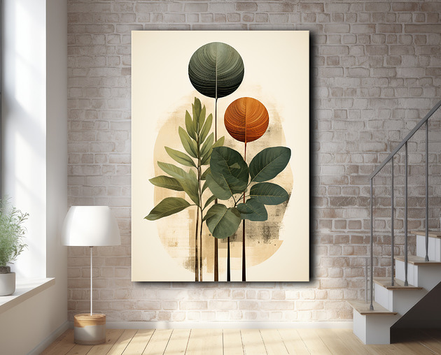 Tropikalne liście - Plakat - Loft, Minimalizm