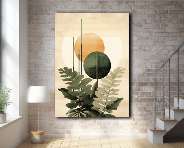 Tropikalne liście - Plakat - Loft, Minimalizm