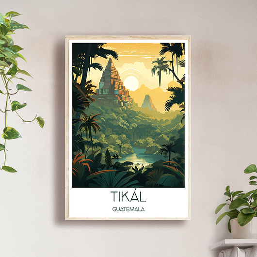 Gwatemala - Tikal - Plakat, pamiątka dla podróżnika