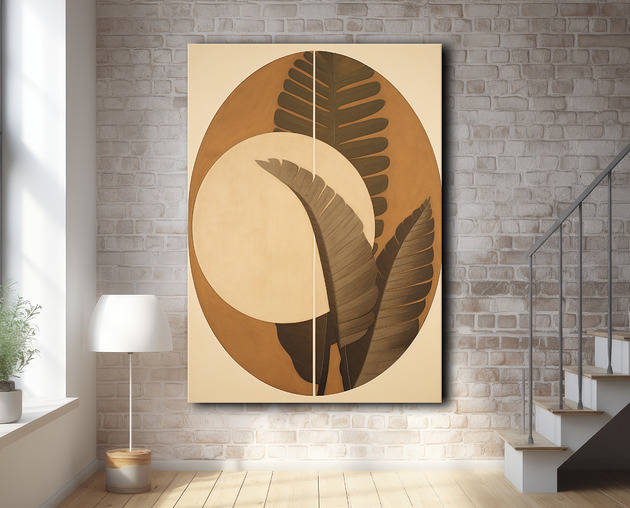 Tropikalne liście - Plakat - Loft, Minimalizm