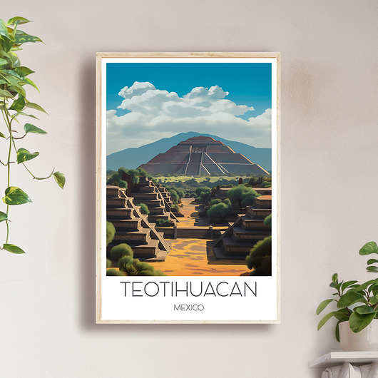Meksyk - Teotihuacan - Plakat, pamiątka dla podróżnika
