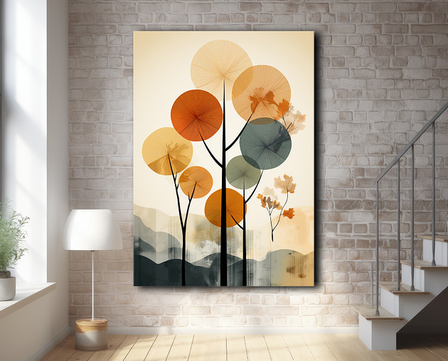 Tropikalne liście - Plakat - Loft, Minimalizm