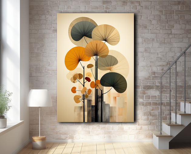 Tropikalne liście - Plakat - Loft, Minimalizm