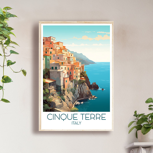 Włochy - Cinque Terre - Plakat, pamiątka dla podróżnika