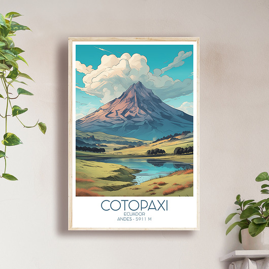 Ekwador - Cotopaxi, Andy - Plakat, pamiątka dla podróżnika