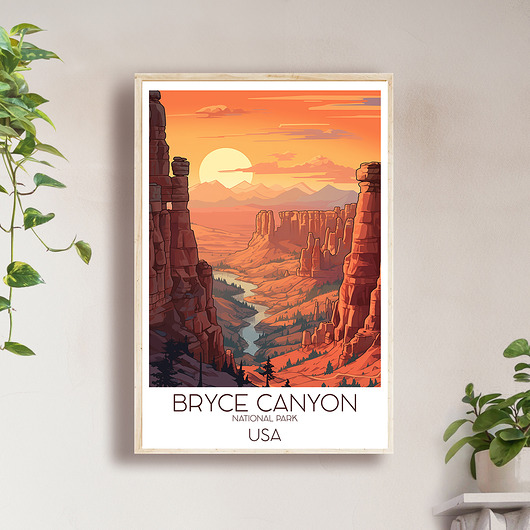 USA - Park Narodowy Bryce Canyon - Plakat, pamiątka dla podróżnika
