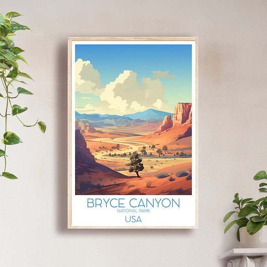 USA - Park Narodowy Bryce Canyon - Plakat, pamiątka dla podróżnika