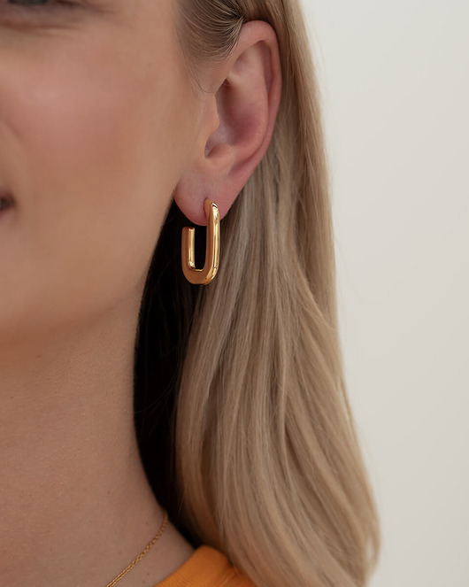 Złote kolczyki ze stali chirurgicznej pozłacane 18k złotem