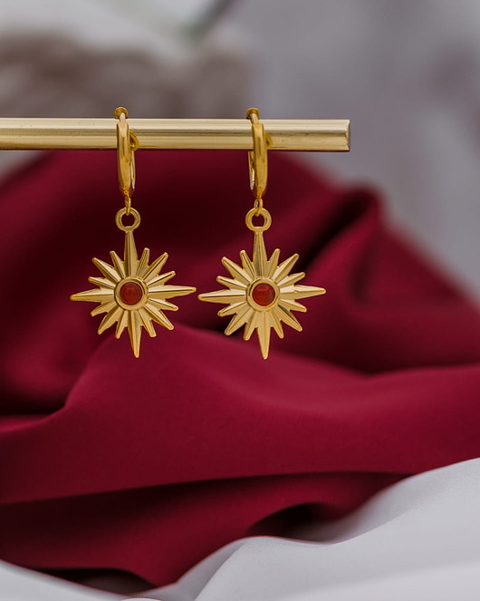 Kolczyki Capri ze stali chirurgicznej pozłacane 18k złotem