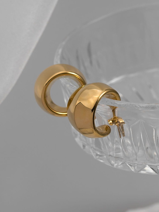 Kolczyki ze stali chirurgicznej pozłacane 18k złotem