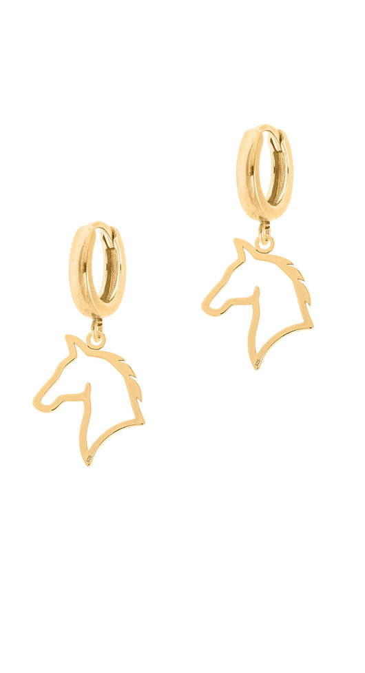 Pozłacane kolczyki z koniami