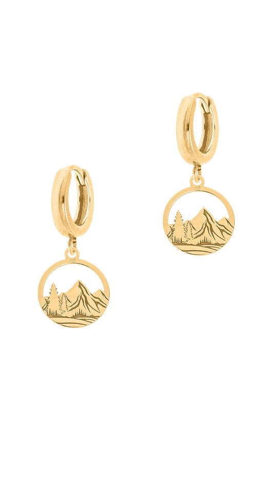 Pozłacane kolczyki z górami