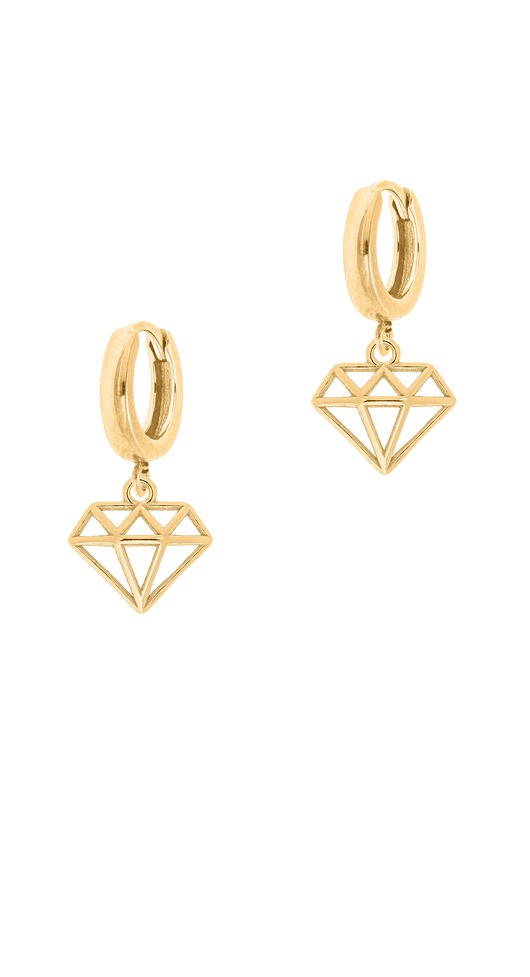 Pozłacane kolczyki z diamentami