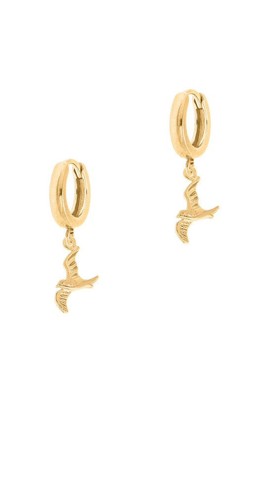 Pozłacane kolczyki z ptakami