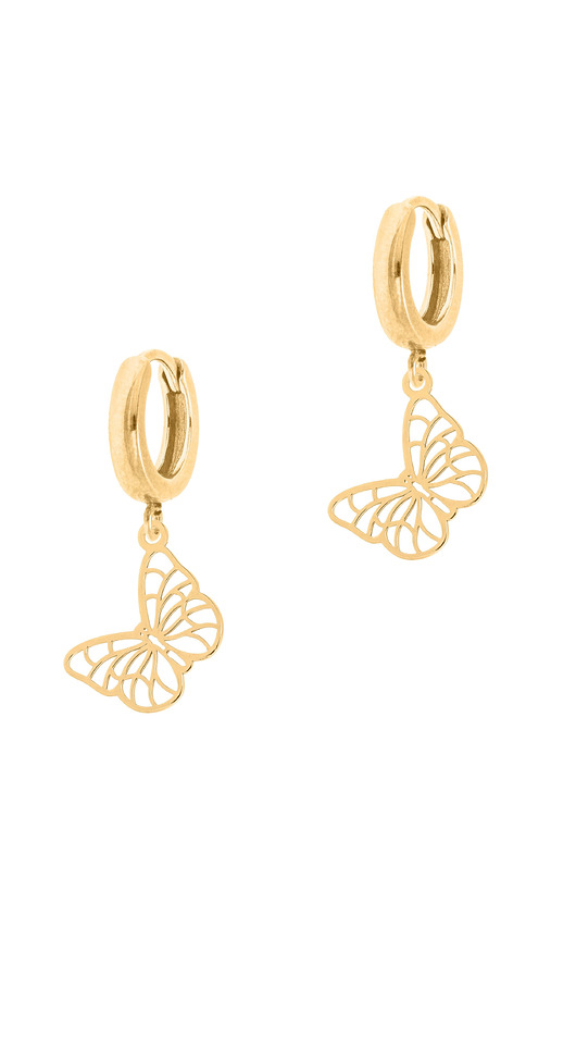 Pozłacane kolczyki z motylami