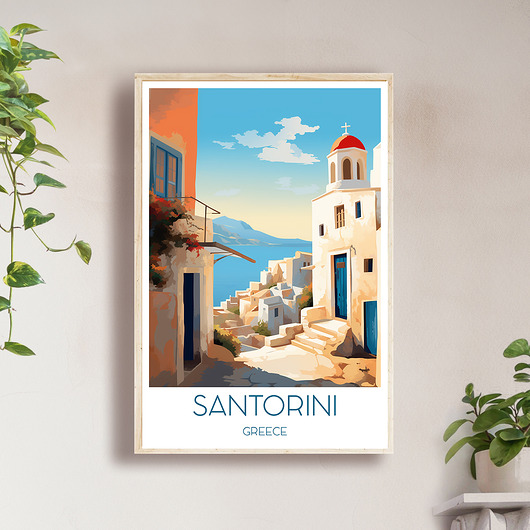 Grecja - Santorini - Plakat, pamiątka dla podróżnika