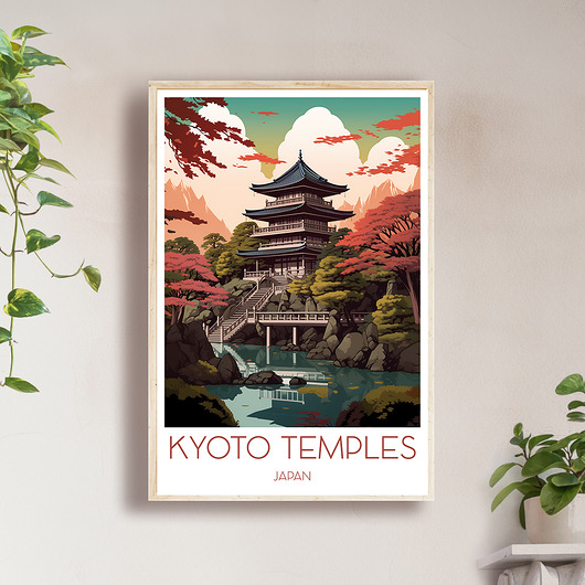Japonia - Świątynie Kioto - Plakat, pamiątka dla podróżnika