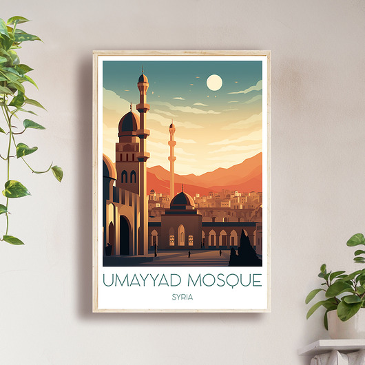 Syria - Meczet Umajjadów - Plakat, pamiątka dla podróżnika