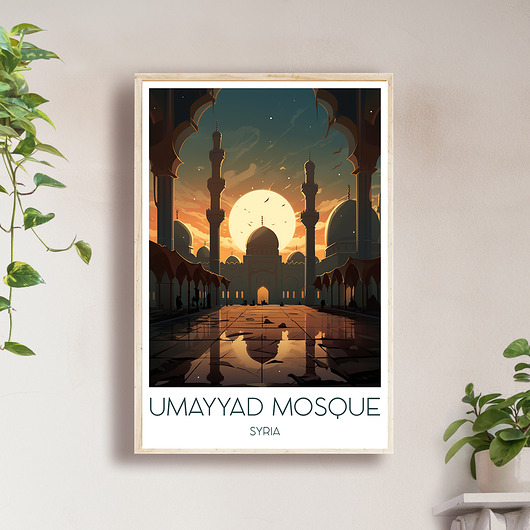 Syria - Meczet Umajjadów - Plakat, pamiątka dla podróżnika