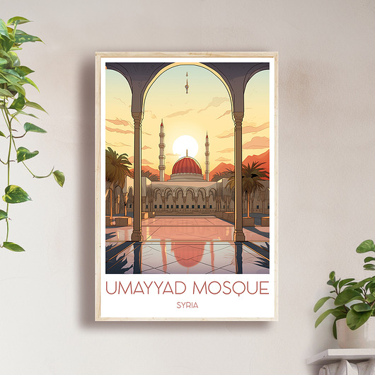 Syria - Meczet Umajjadów - Plakat, pamiątka dla podróżnika