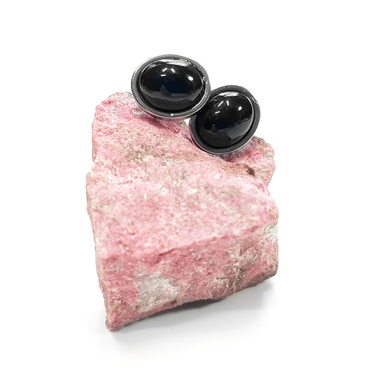 Onyks kolczyki sztyfty owale