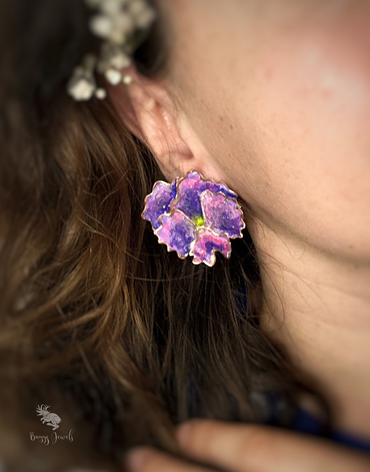 Asymetryczne Bratki Kolczyki