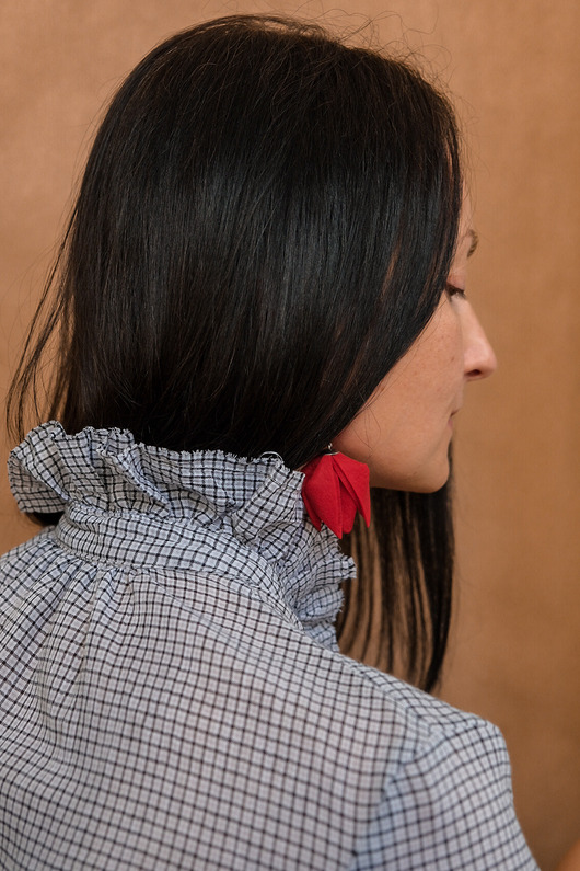 Czerwone lekkie kolczyki kwiaty - TULIPANY premium