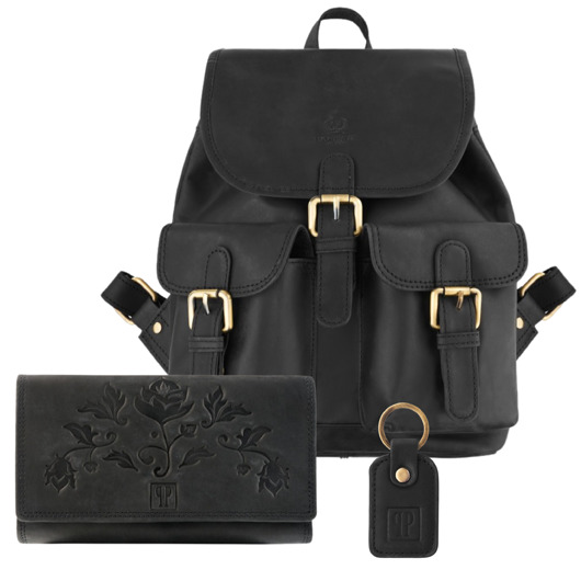 Skórzany plecak damski na co dzień t-16 portfel damski skórzany czarny t-05 b