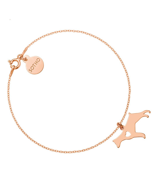 Bransoletka z różowego złota z psem rasy doberman