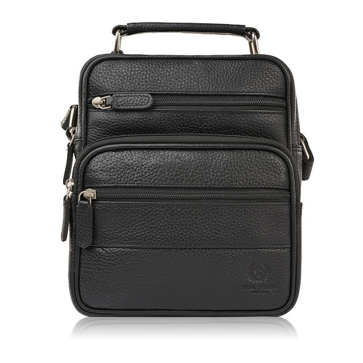 Saszetka męska na ramię skórzana elegancka do pracy czarna t-128-bl