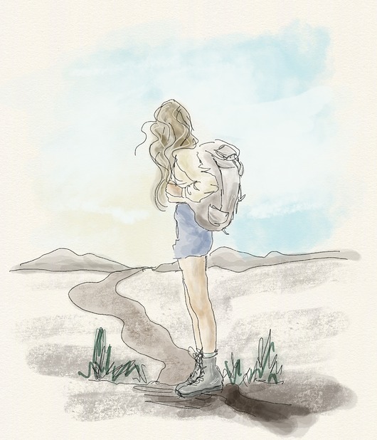 Wanderer girl / Podróżniczka - Ilustracja personalizowana