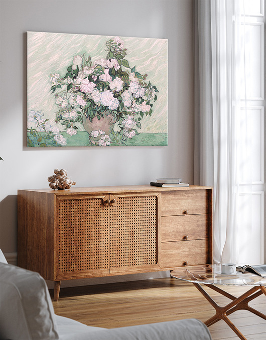 Vincent van Gogh - 100x70 cm Wazon z różami (1-0359)