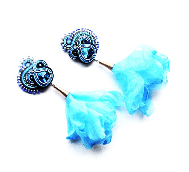 Sutaszowe kolczyki BLUE